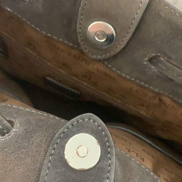 Lauren Ralph Lauren Brown Suede Drawstring Shoulder Bag - Picture 17 of 17